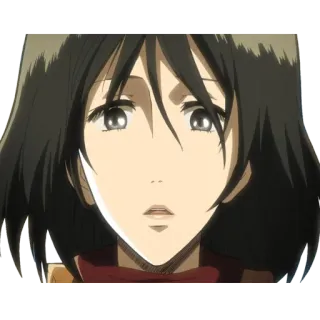 😧 Mikasa Ackerman Attack on Titan Anime, Attack on Titan, Mikasa Ackerman, Personage, Animatie, Cartoon telegram sticker