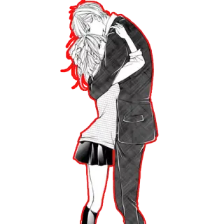 ❤ Anime, Câlin, Romance, Dessin animé, Couple telegram sticker