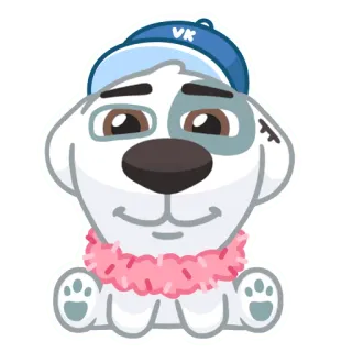 😊 VK dog, cartoon, sticker, cute, animal telegram sticker