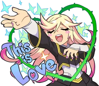 😍 This is Love 사랑, 별, 하트, 애니메이션, 만화, 귀여운 whatsapp sticker