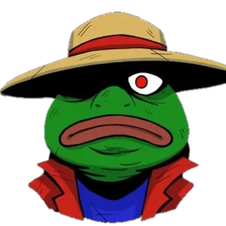 😐 pepe, sapo, meme, meme da internet, desenho animado, personagem, chapéu de palha telegram sticker