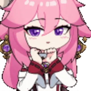 🤩 Yae Miko Genshin Impact 动漫, 原神, 八重神子, 游戏角色, Q版, 可爱 telegram sticker