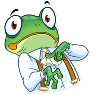 ❓ กบ, การ์ตูน, สัตว์, มนุษย์, ตัวละคร telegram sticker