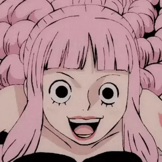 🌸 anime, dibujos animados, pelo rosa, mujer, sonrisa whatsapp sticker