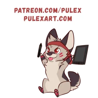 😊 PATREON.COM/PULEX
PULEXART.COM patreon, pulexart, artist, website, art, cartoon, dog, drawing telegram sticker