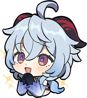 😲 Ganyu Genshin Impact 애니메이션, 비디오 게임, 귀여운, SD, 감우, 원신 telegram sticker