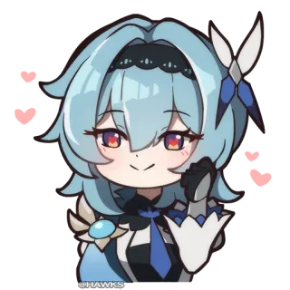 😍 Eula Genshin Impact anime, eula, genshin impact, game, chibi telegram sticker