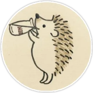 😊 Milk ёж, животное, молоко, милый whatsapp sticker
