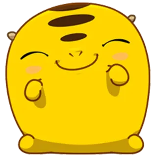 😊 lucu, kuning, kartun, bahagia, binatang whatsapp sticker