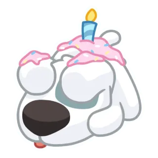 🙈 dog, cake, candle, birthday, animal, celebration, cute, party telegram sticker