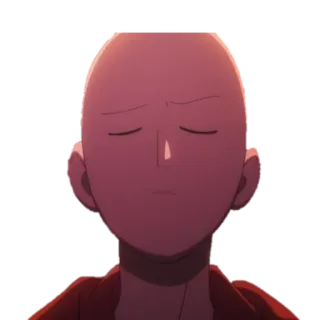 🙁 Saitama One-Punch Man anime, one punch man, saitama, hero, serious telegram sticker