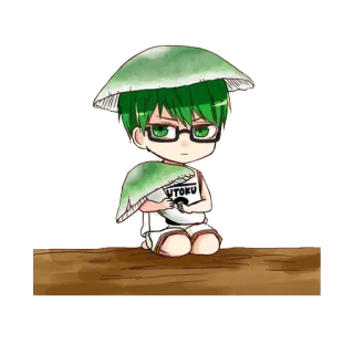 😐 Midorima Shintaro Kuroko's Basketball SHUTOKU Anime, Manga, Personaje, Fanart, Gafas, Chibi telegram sticker