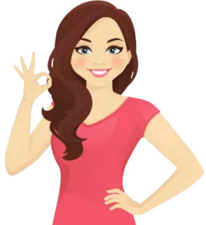 👌 Frau, Cartoon, Mädchen, Okay-Zeichen whatsapp sticker