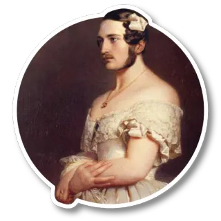 👗 portrait, homme, vêtements femme, genderfluid, personnage historique, travestissement telegram sticker