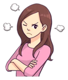 😡 enojada, molesta, dibujos animados, mujer, enfadada telegram sticker