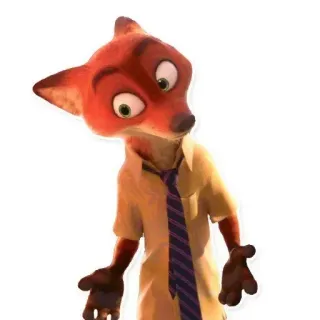 🦊 Nick Wilde Zootopia Cartoon, Fuchs, Disney, Zoomania, Tier, animiert, Figur telegram sticker