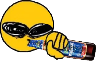 🥃 Emoji, Cerveja, Bebendo, Amarelo, Desenho animado whatsapp sticker
