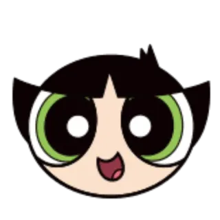 😆 Buttercup The Powerpuff Girls мультфильм, анимированный, девочка, зеленый, Лютик telegram sticker