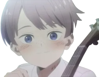 😊 anime, boy, guitar, cartoon telegram sticker