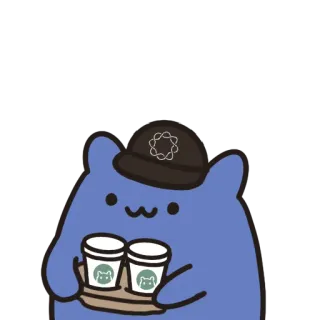 ☕️ gato, Starbucks, café, bebida, entrega, lindo, animal, pegatina telegram sticker