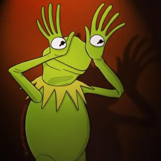 😁 Kermit Frosch, Marionette, Meme, Muppet, Augen whatsapp sticker