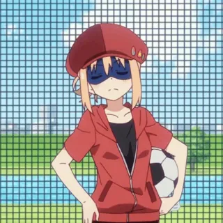 ✨ chica anime, balón de fútbol, ropa casual, personaje de dibujos animados, ilustración telegram sticker