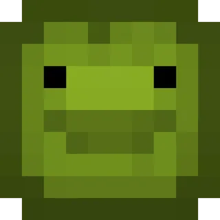 😀 melão, quadrado, rosto, pixels, verde telegram sticker