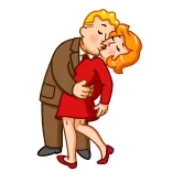 😚 beso, amor, pareja, cariño, romance, abrazo telegram sticker