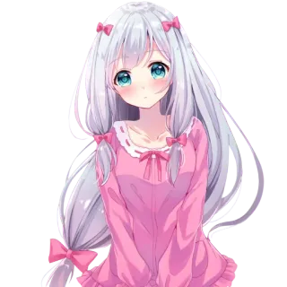 🎀 Anime Mädchen, niedlich, kawaii, Manga, rosa, Kleid telegram sticker