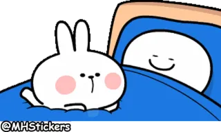 😴 @MHStickers carino, coniglio, sonno, letto, adesivo telegram sticker