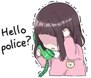 👮‍♀️ Hello police? cartoon, anime, calling, police, phone telegram sticker