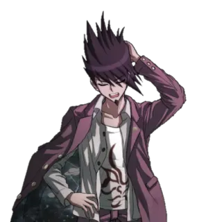 😌 Kaito Momota Danganronpa Anime, Danganronpa, Kaito Momota, Postać, fioletowe włosy whatsapp sticker
