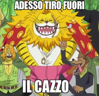 😍 ADESSO TIRO FUORI
IL CAZZO Cartone animato, One Piece, Animale, Offensivo telegram sticker
