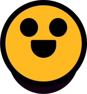 ☺️ brawl stars, feliz, emoji, amarelo, jogo whatsapp sticker