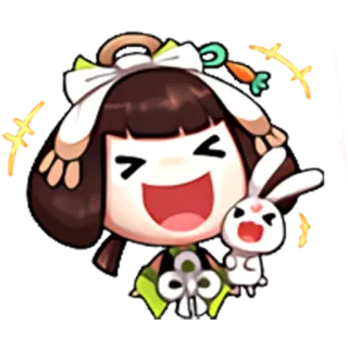 😂 cartoon, cute, anime, rabbit, clover, kawaii telegram sticker