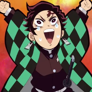 🔥 Tanjiro Kamado Demon Slayer Anime, Demon Slayer, Tanjiro Kamado, Épée, Fête telegram sticker