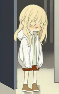 🤔 anime, płacz, smutny, bluza z kapturem, dziewczyna, łzy telegram sticker