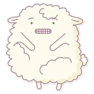 😬 cartone animato, animale, pecora, soffice, personaggio telegram sticker