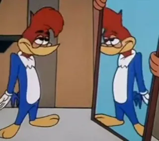 😴 Woody Woodpecker cartoni animati, Woody Woodpecker, specchio, animazione, personaggio whatsapp sticker