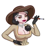 😘 Alcina Dimitrescu Resident Evil Village lady dimitrescu, resident evil, alcina dimitrescu, vampira, donna, personaggio videogioco whatsapp sticker