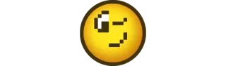 😉 Emoji, Smiley, Gelb, Pixelig telegram sticker