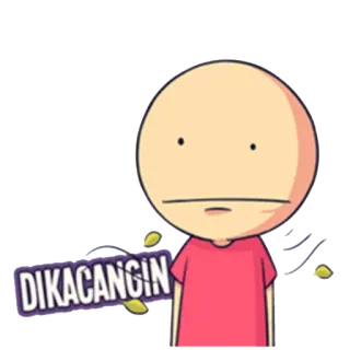 😖 DIKACANGIN desenho animado, adesivo, vento, folhas, indonésio telegram sticker