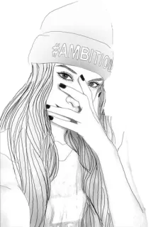 🙈 #AMBITION fashion, girl, ambition, drawing, art, portrait whatsapp sticker