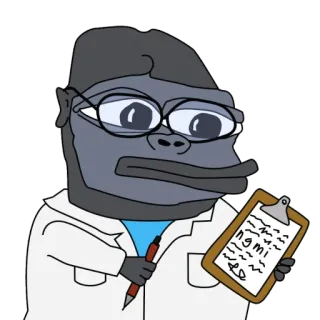 👨‍⚕️ ngmi macaco, cientista, pesquisador, animal, desenho animado, meme telegram sticker