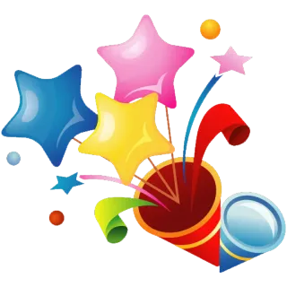 🎉 Konfetti, Sterne, Feier, Party, Spaß, Dekoration, Festlich, Bunt telegram sticker
