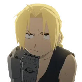 😑 Edward Elric Fullmetal Alchemist Anime, Kreskówka, Naklejka, Postać, Manga telegram sticker