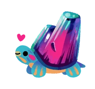 ✨ żółw, słodki, zwierzę, serce, kolorowy, zwierzę domowe telegram sticker