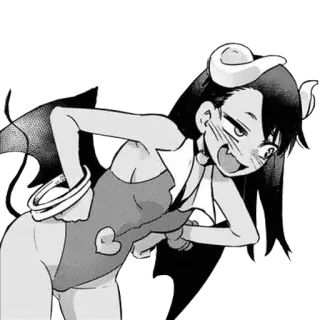 🖤 anime, devil, horns, wings, manga, girl, cartoon telegram sticker