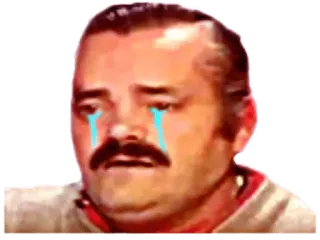 😢 crying, sad, mustache, emotion, tears telegram sticker