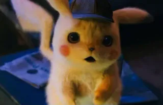 😳 Pikachu Detective Pikachu 皮卡丘, 侦探, 宝可梦, 电影, 卡通, 角色, 可爱 telegram sticker